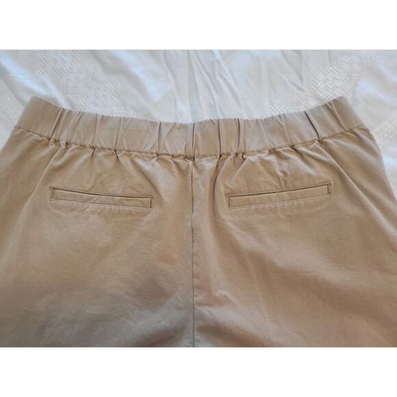 Isaac Mizrahi Size 16 Khaki Stretch Straight Leg Crop Pant A675363 NWOT - Picture 7 of 12